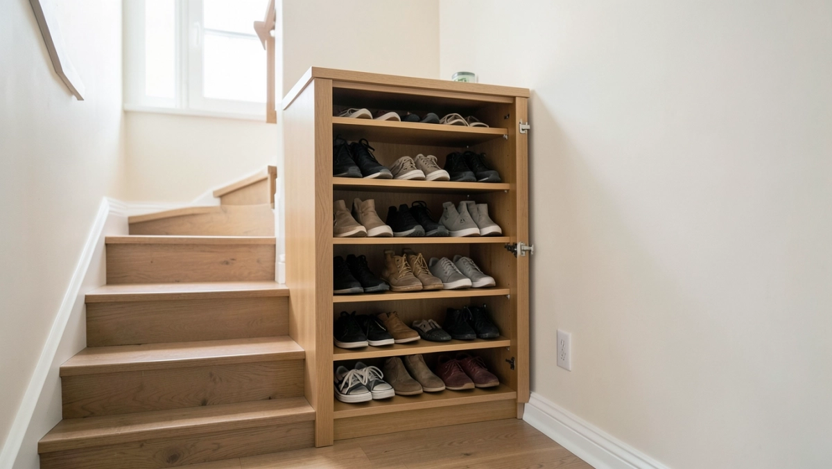 Szafka na buty na klatce schodowej