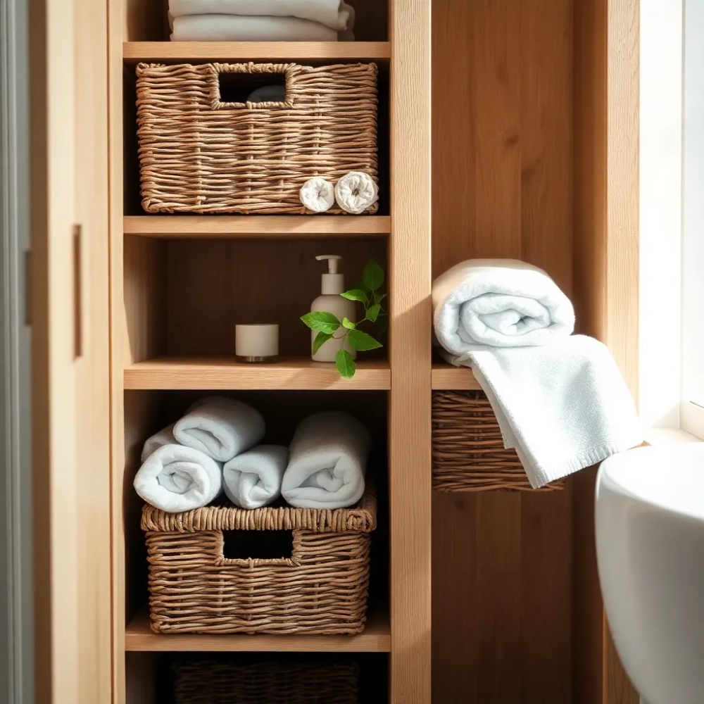 Szafka z koszykami do łazienki