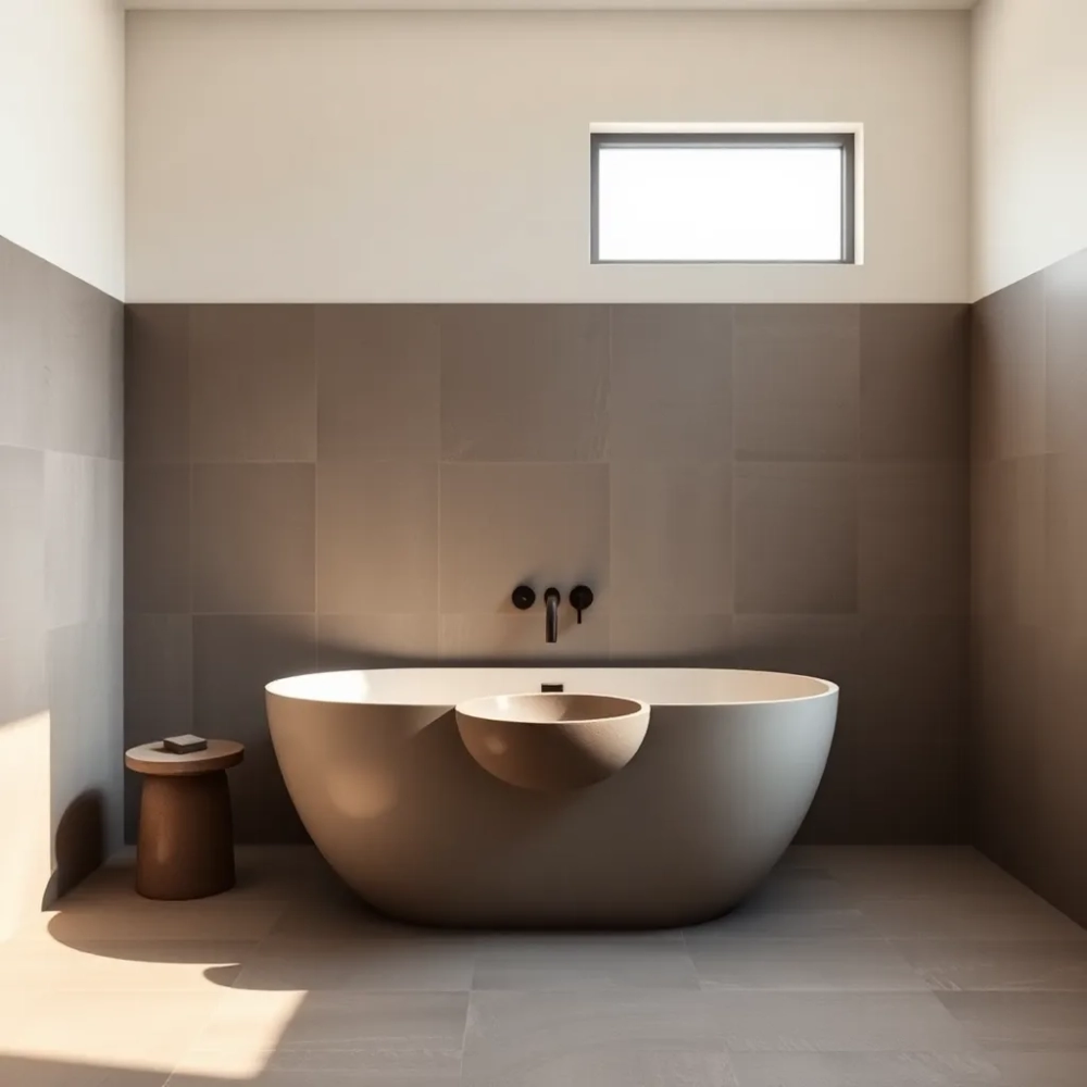 szarobrązowa łazienka