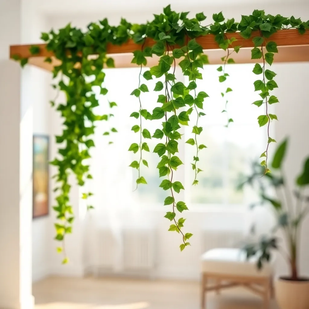 Sztuczny bluszcz w pokoju inspiracje