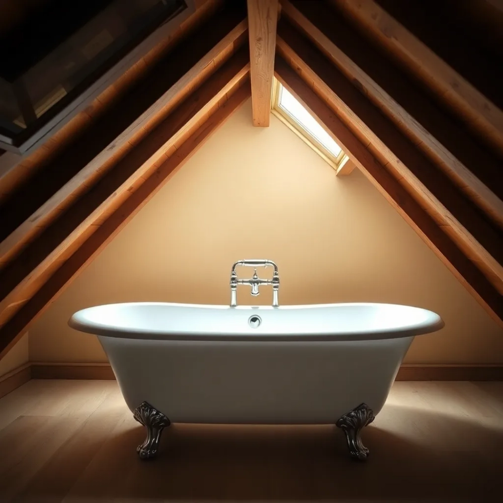 Wanna na poddaszu pod skosem