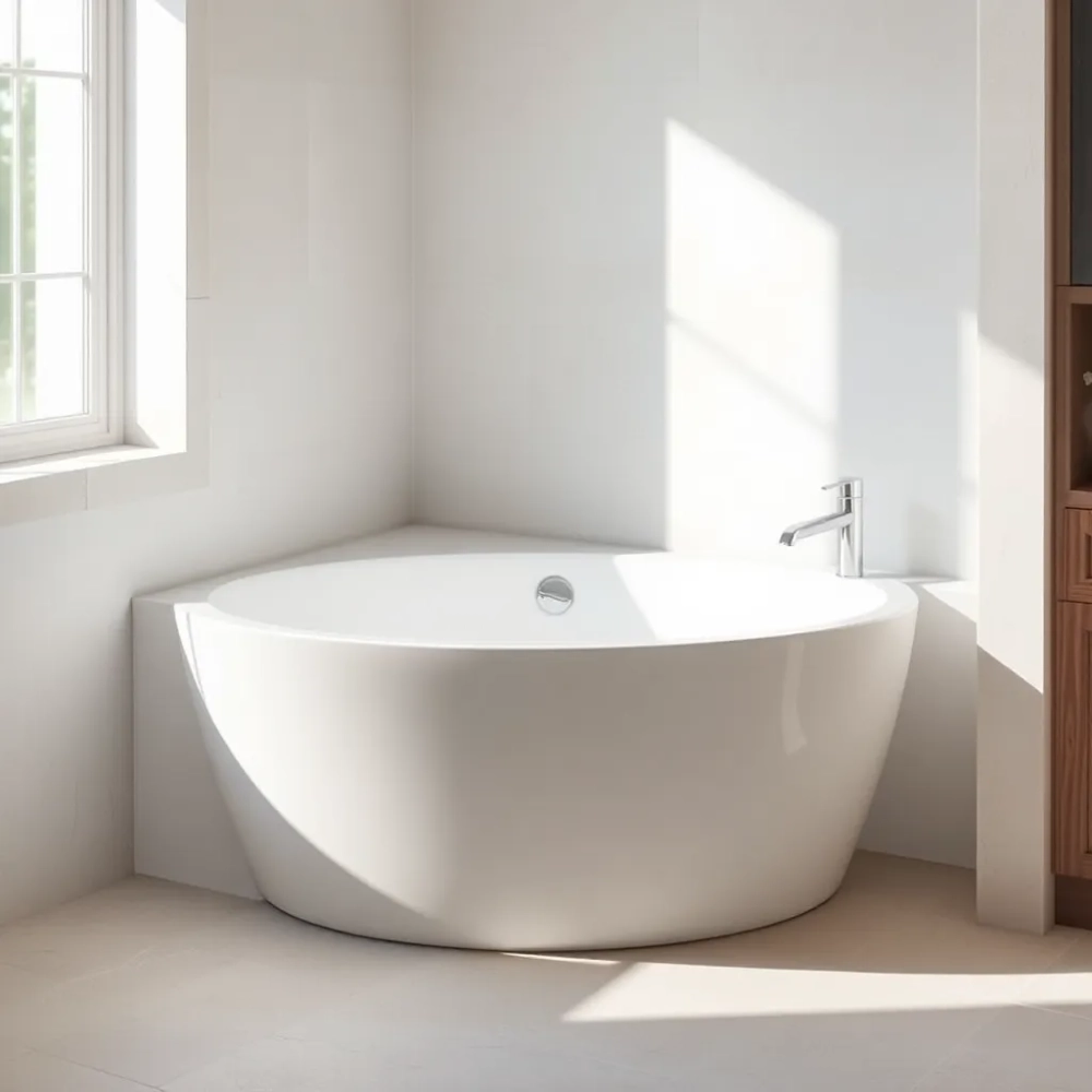 Wanna narożna odpływ z boku