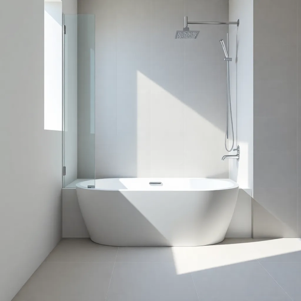 Wanna niską z prysznicem