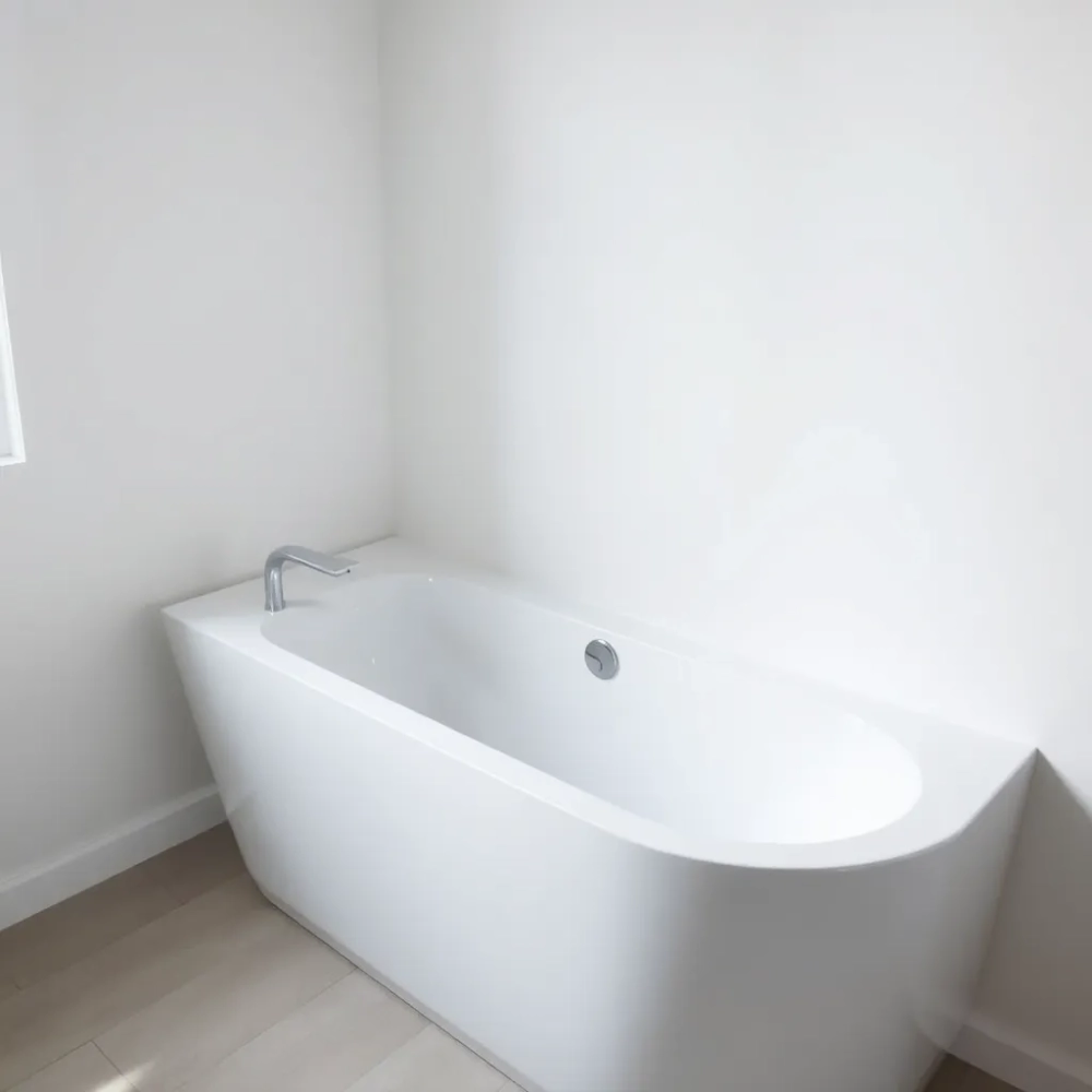 Wanna przyścienna z baterią nawannową