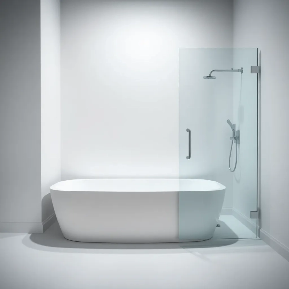 Wanna z parawanem prysznicowym