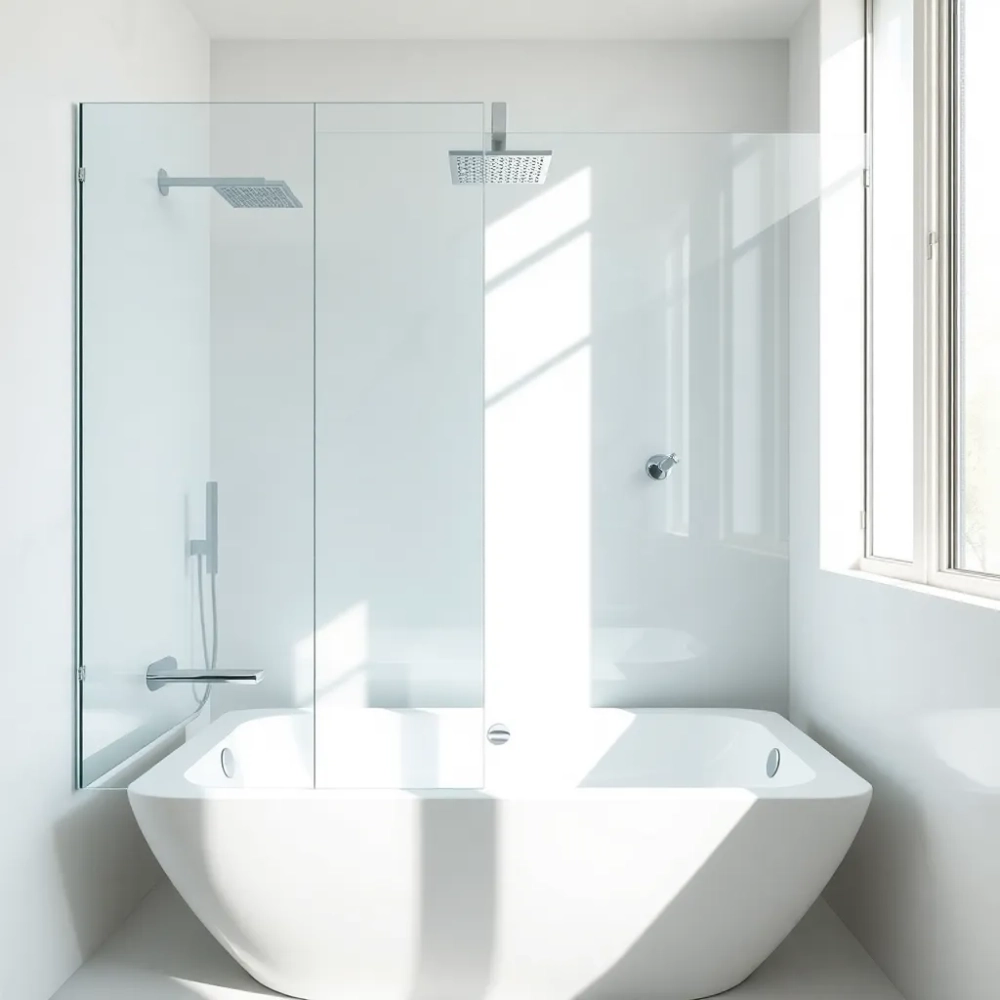 Wanna z zabudowa szklana