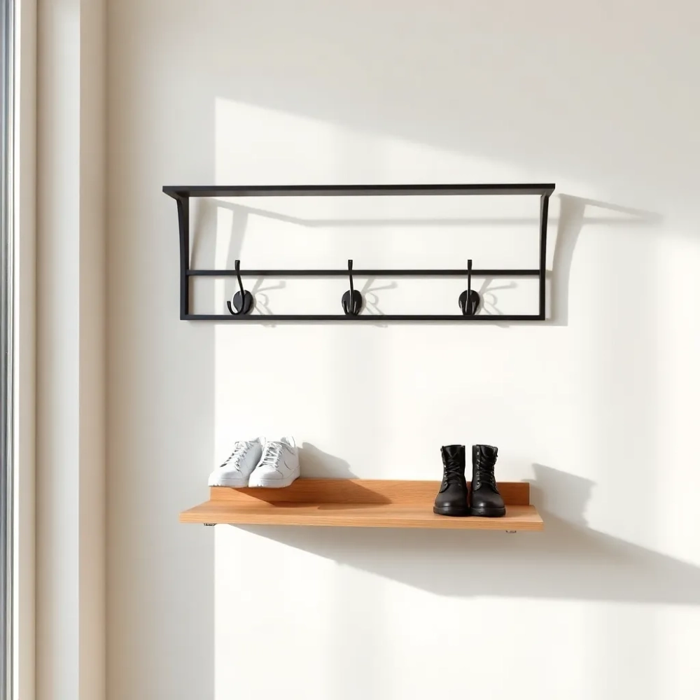 Wieszak do przedpokoju z półką na buty