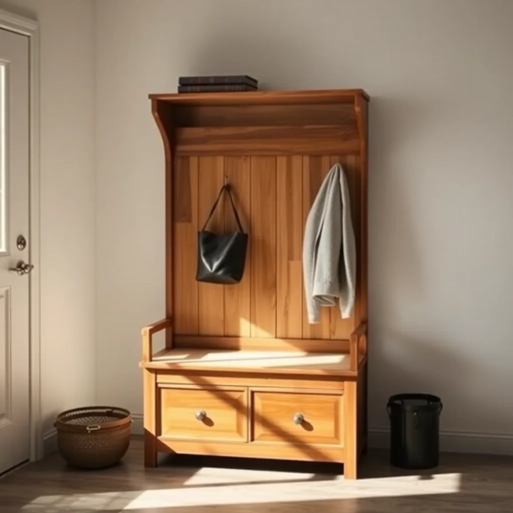 Wieszak do przedpokoju z siedziskiem 60 cm