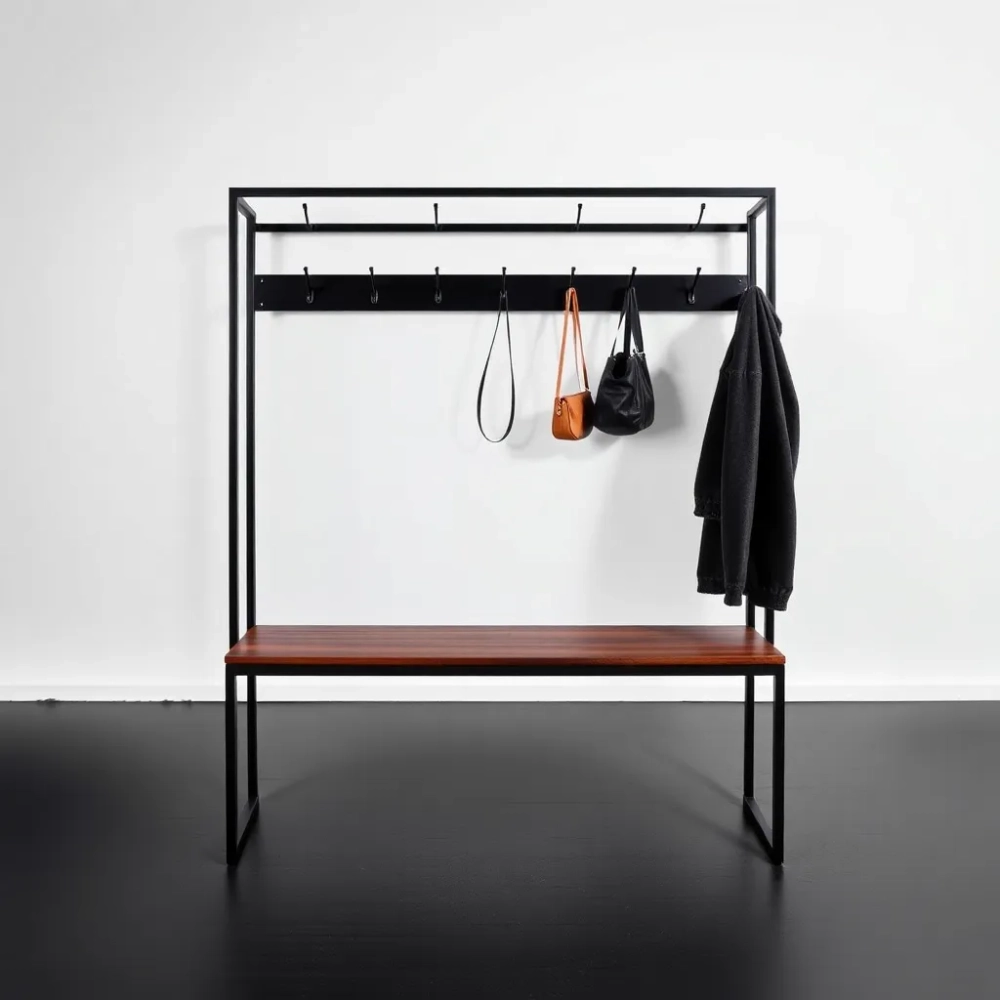 Wieszak z siedziskiem do przedpokoju 70 cm