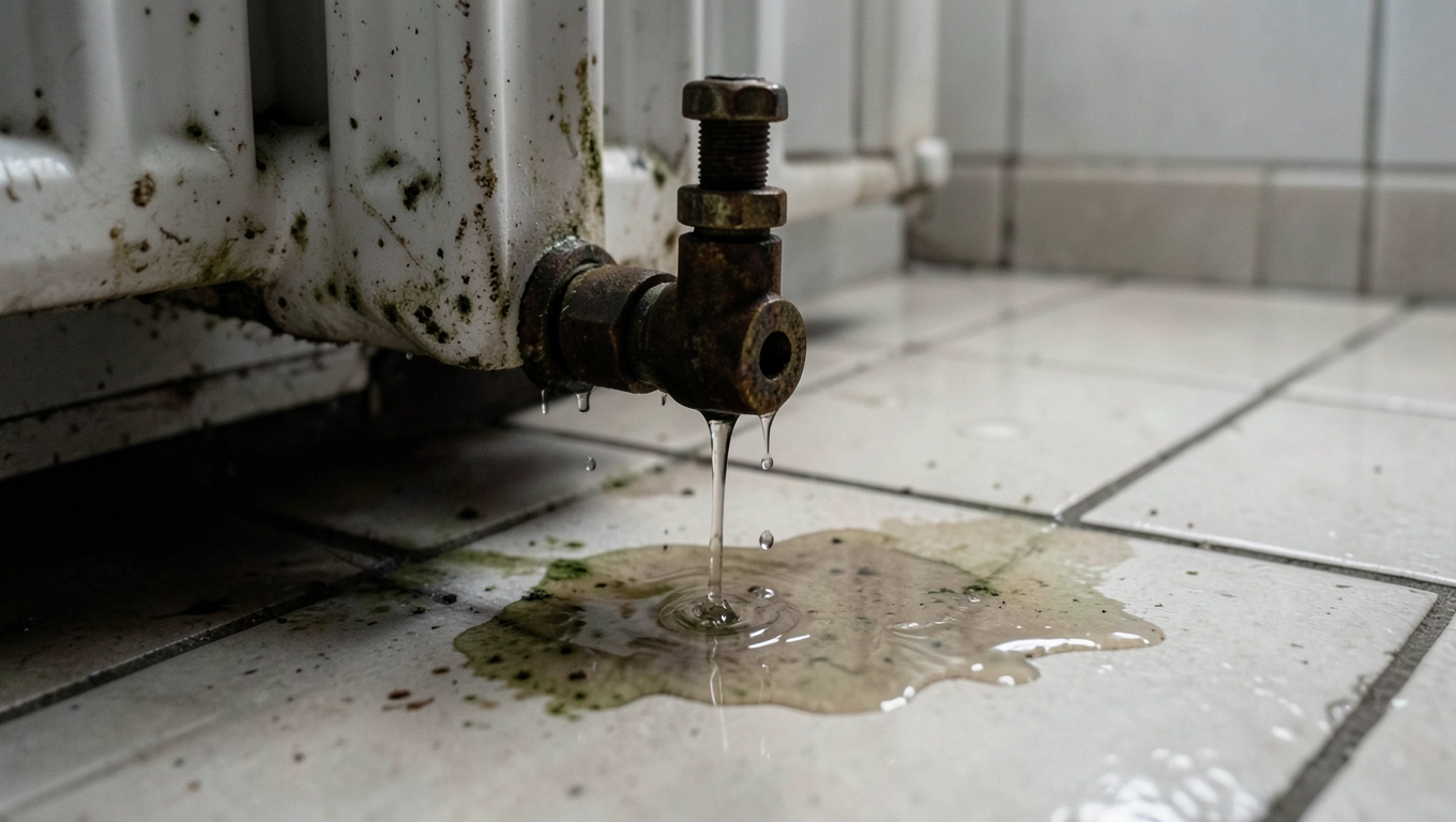 Wyciek wody z zaworu griejnika