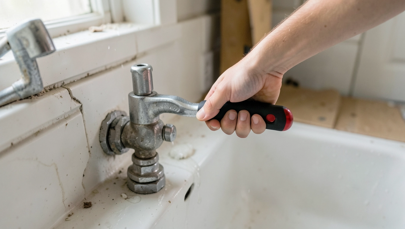 Wyłączenie wody i prądu przed demontażem