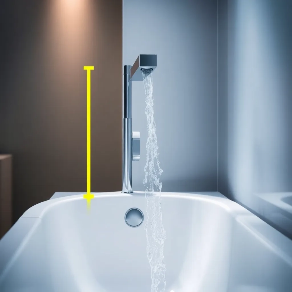 Wysokość baterii wannowej podtynkowej