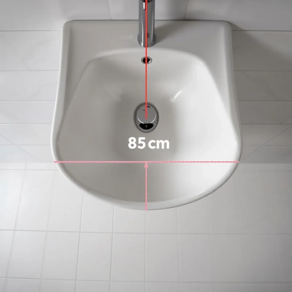 Wysokość podejścia pod umywalkę nablatową