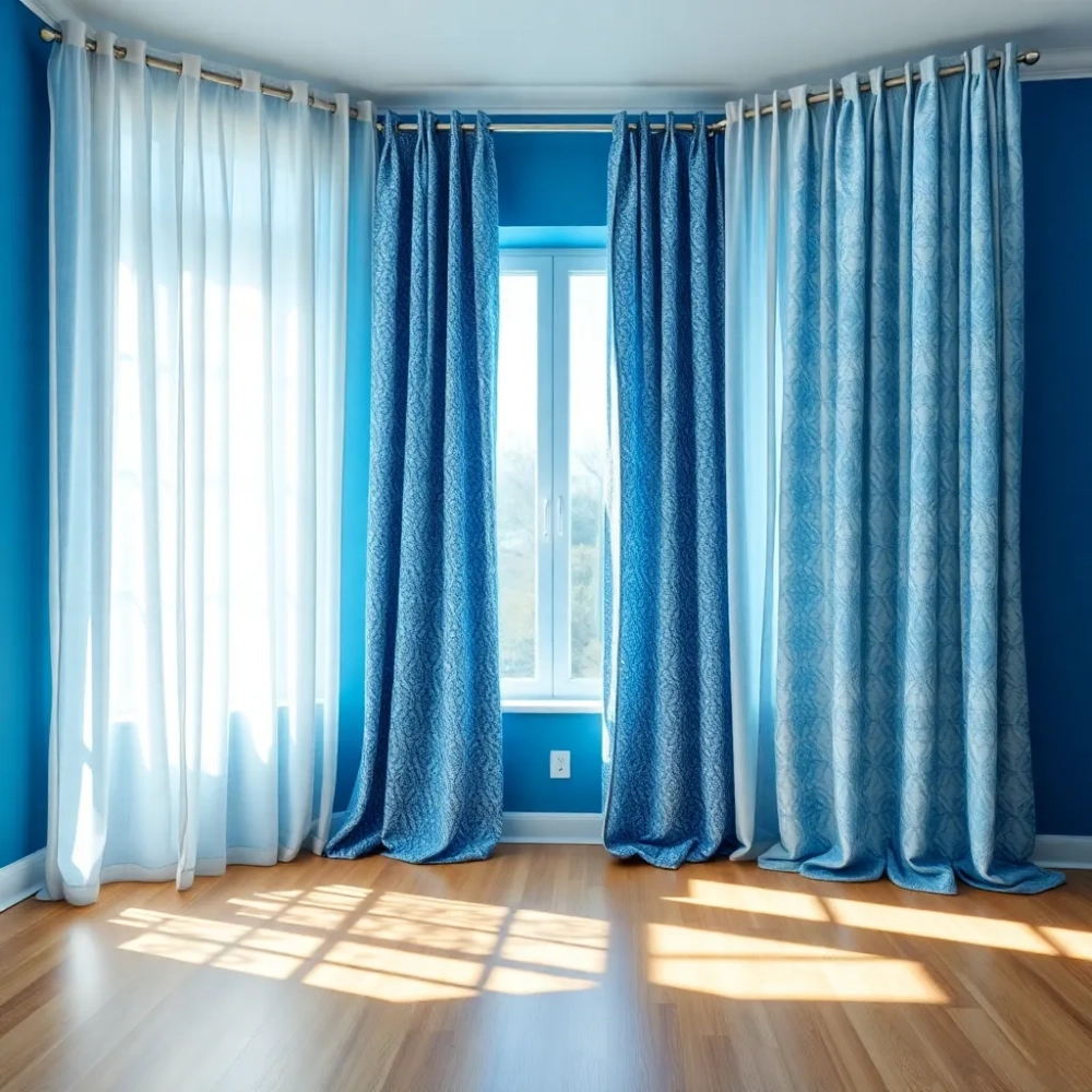 Zasłony do niebieskiego pokoju