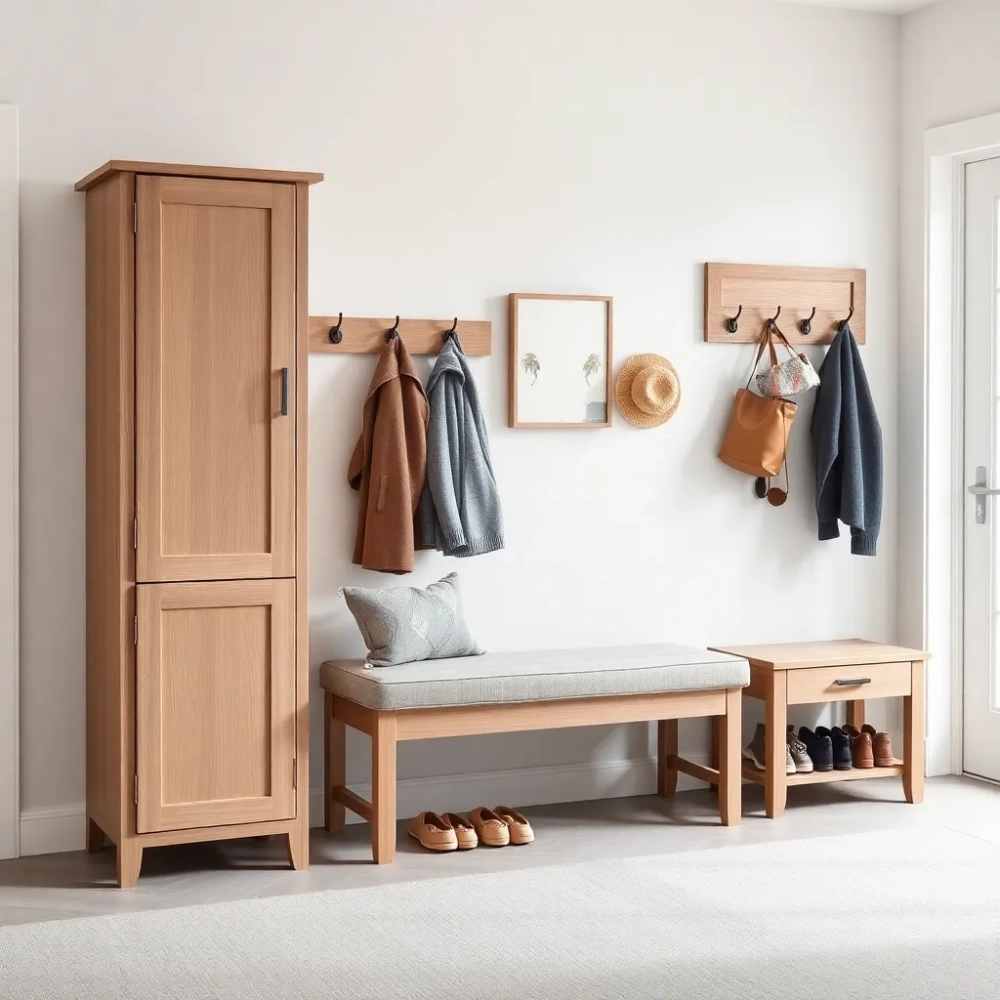 Zestaw mebli do przedpokoju z siedziskiem